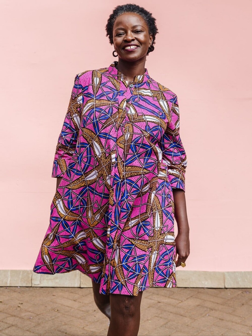 Zuri KENYA Acacia Pink African Print Dress XL